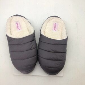 Aerosoles puffy slip on slippers soft foam gray